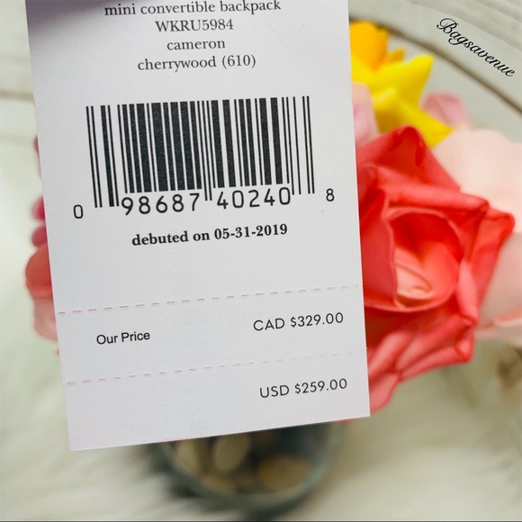 NWT Kate Spade Mini Convertible Backpack crossbody - Picture 6 of 8